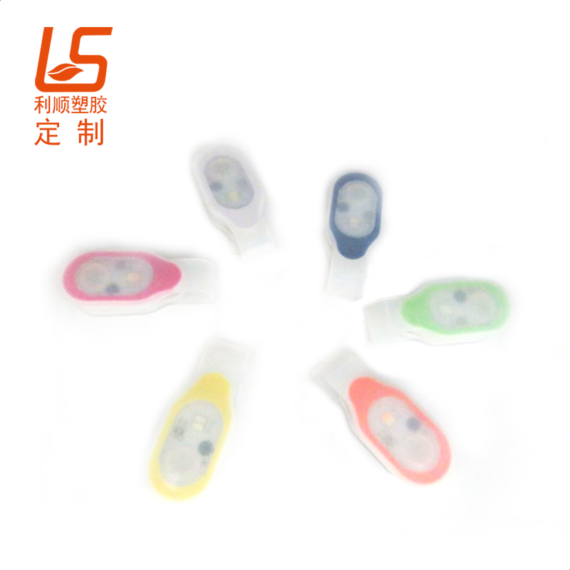 定制磁吸LED背包夾子燈 夜間安全警示背包燈硅膠磁鐵夾子燈 (3)